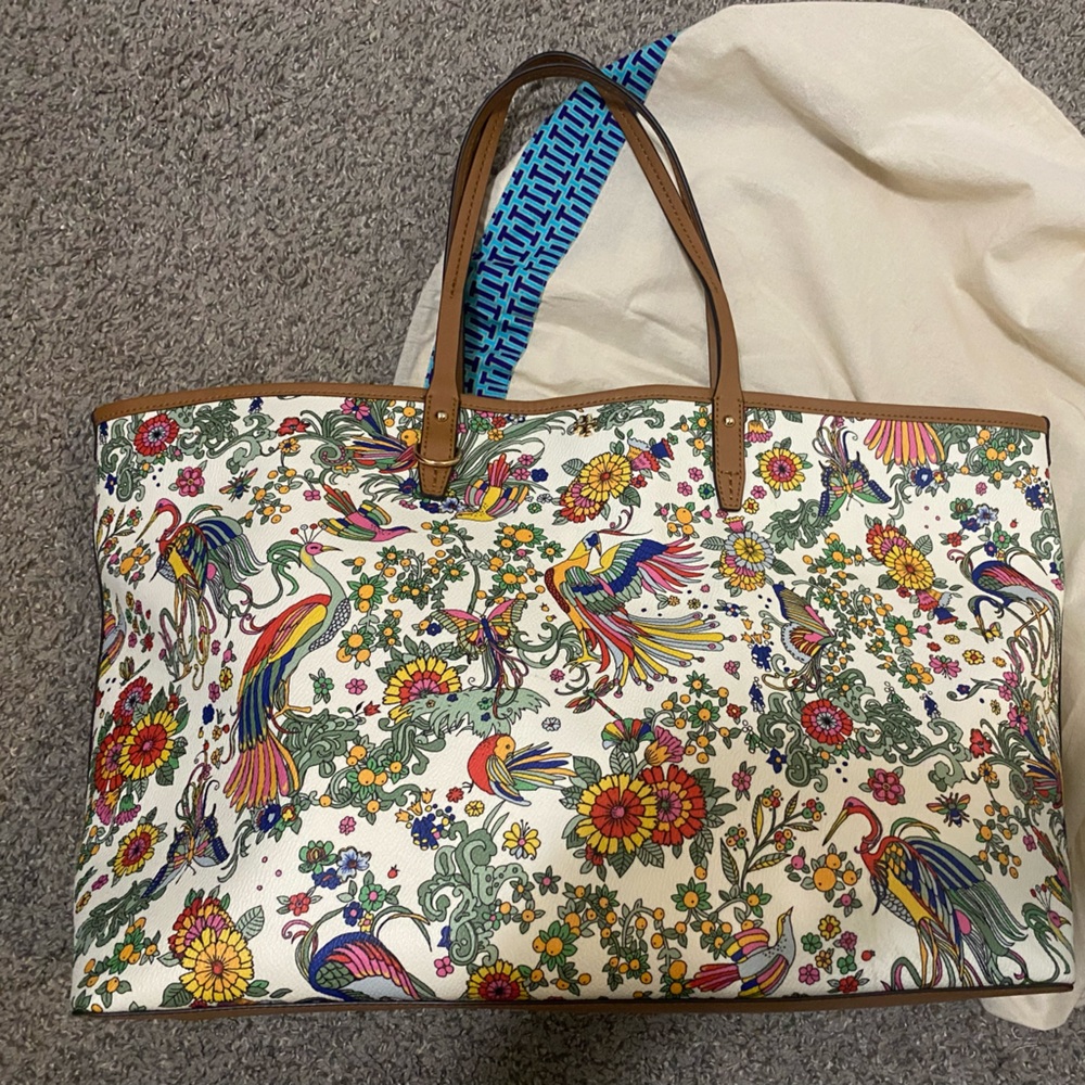 New Tory Burch Promised Land Peacock Kerrington Neverfull Tote Weekender Bag - Picture 3 of 8